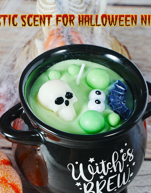 Load image into Gallery viewer, Kederwa Halloween Witch Brew Candle 14oz Black Ceramic Scented
