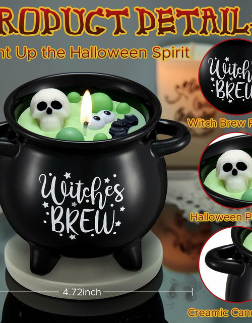 Load image into Gallery viewer, Kederwa Halloween Witch Brew Candle 14oz Black Ceramic Scented
