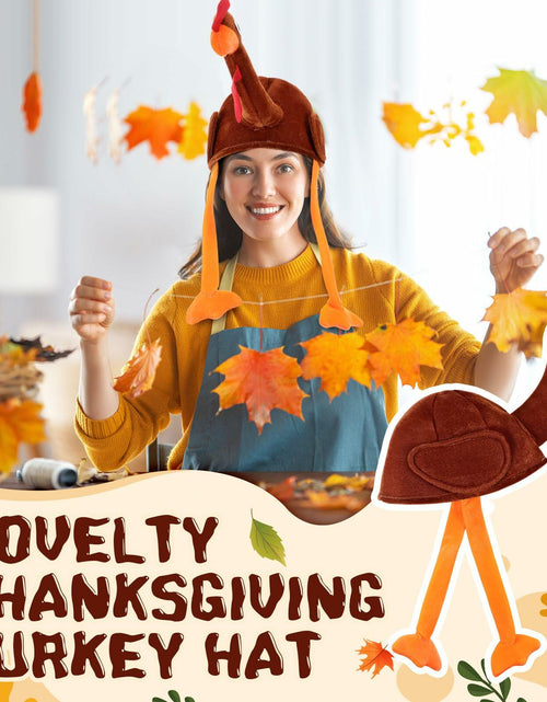 Load image into Gallery viewer, Jamntower 2Pcs Thanksgiving Turkey Hat Adults Dark Brown Adjustable Size 60cm
