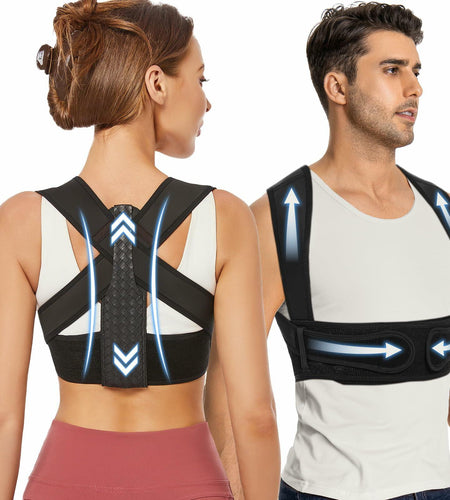 WNIEYO Posture Corrector Back Brace for Men & Women Black X-Large