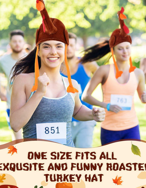 Load image into Gallery viewer, Jamntower 2Pcs Thanksgiving Turkey Hat Adults Dark Brown Adjustable Size 60cm
