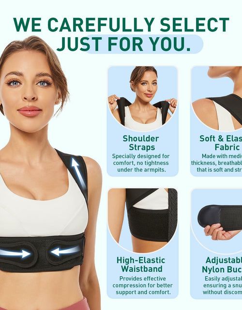 Load image into Gallery viewer, WNIEYO Posture Corrector Back Brace for Men &amp; Women Black X-Large
