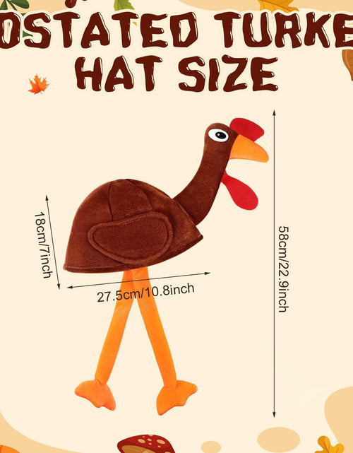 Load image into Gallery viewer, Jamntower 2Pcs Thanksgiving Turkey Hat Adults Dark Brown Adjustable Size 60cm
