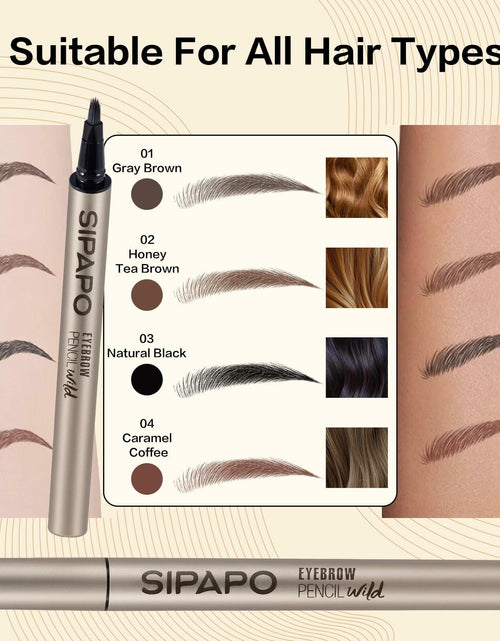 Load image into Gallery viewer, Hegafoo Microblading Brow-Fection Eyebrow Pen Waterproof 0.02oz Honey Tea Brown
