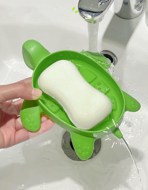 Load image into Gallery viewer, 2 Pack Tortoise Soap Dishes Soap Holder with Drain Green Bathroom Kitchen
