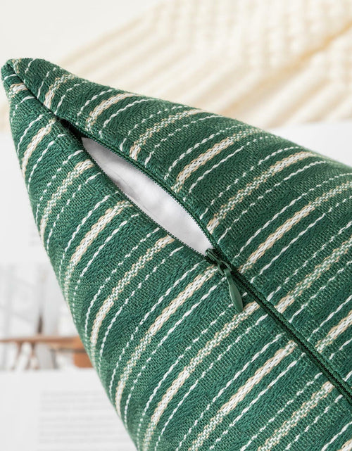 Load image into Gallery viewer, K KEVIN TEXTILE Boho Woven 18x18 Pillow Covers Set of 2 Dark Green
