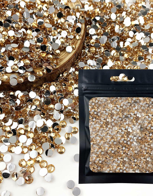 Load image into Gallery viewer, CLRDIVA 5000pcs 3MM Gold Yellow Round Resin Flatback Rhinestones

