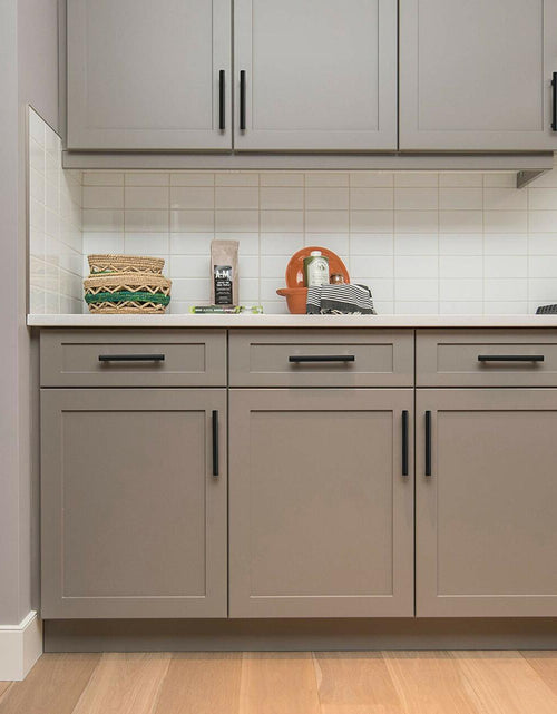 Load image into Gallery viewer, Ravinte 24 Pack 7.38" Matte Black Stainless Steel Cabinet Pulls 5" Hole
