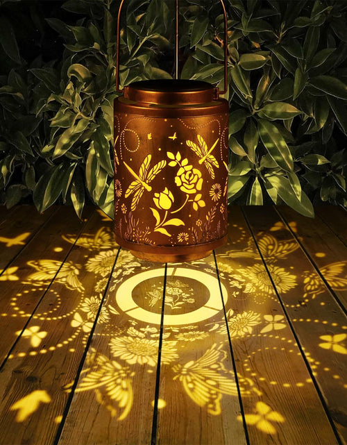Load image into Gallery viewer, Tepaken 2 Pack Solar Lanterns Outdoor Waterproof Metal Hanging LED Mushroom
