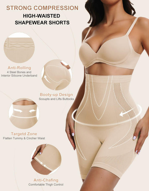 Load image into Gallery viewer, Sarin Mathews Womens High Waisted Tummy Control Shapewear Shorts Black&amp;Nude  M-L
