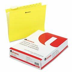 Load image into Gallery viewer, Universal Hanging File Folders 1/5 Tab Letter Yellow 25/Box Case of 8
