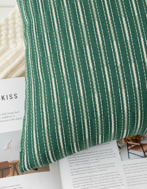 Load image into Gallery viewer, K KEVIN TEXTILE Boho Woven 18x18 Pillow Covers Set of 2 Dark Green
