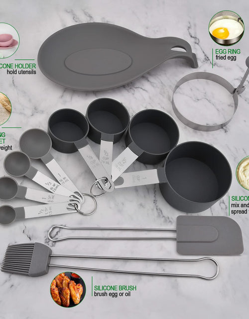 Load image into Gallery viewer, StnKitchExplor Stainless Steel Utensil Set 28 Pcs Cooking Tools Silver Holder
