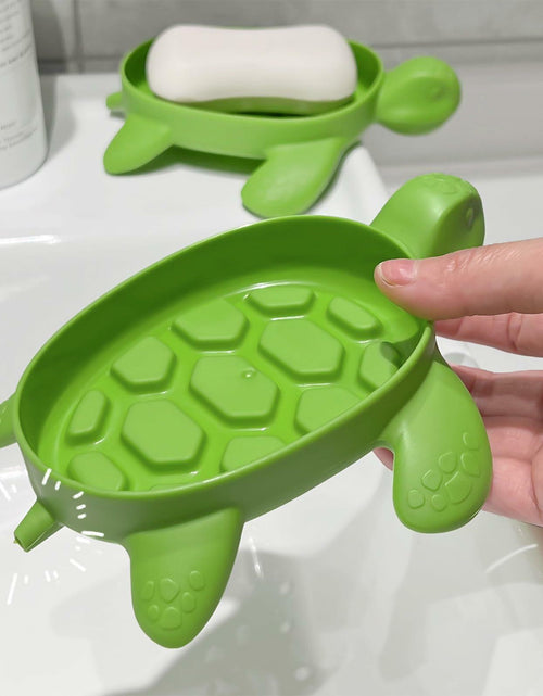 Load image into Gallery viewer, 2 Pack Tortoise Soap Dishes Soap Holder with Drain Green Bathroom Kitchen
