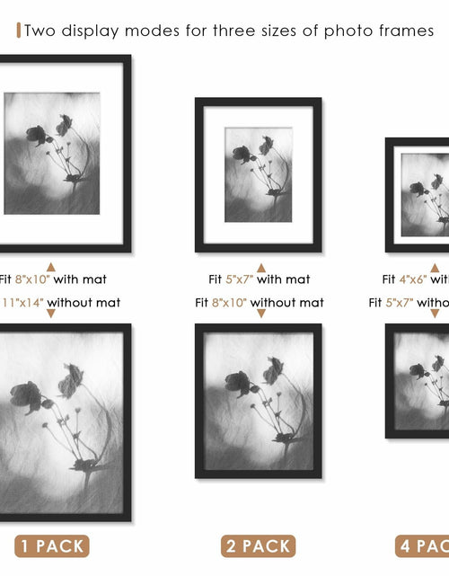 Load image into Gallery viewer, YiTanli Glass Collage Picture Frames 7 Pack Multi Sizes 11x14 8x10 5x7 Black
