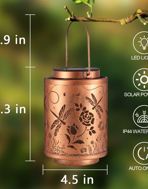 Load image into Gallery viewer, Tepaken 2 Pack Solar Lanterns Outdoor Waterproof Metal Hanging LED Mushroom
