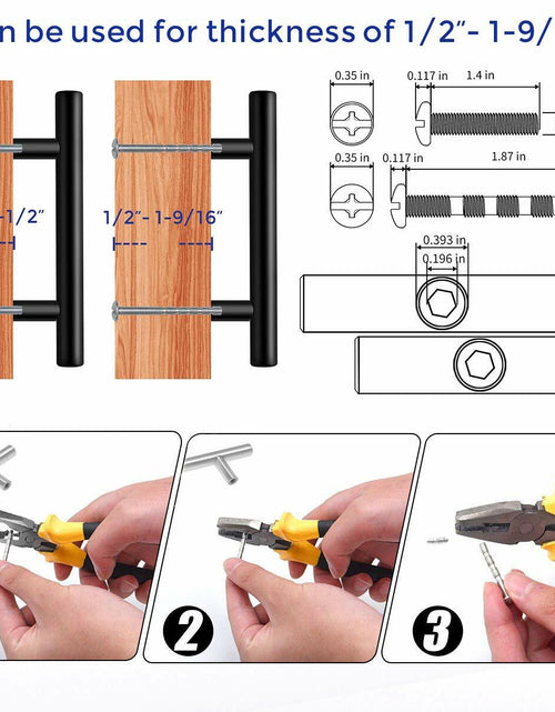 Load image into Gallery viewer, Ravinte 24 Pack 7.38" Matte Black Stainless Steel Cabinet Pulls 5" Hole

