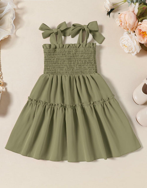 Load image into Gallery viewer, Neutocd Toddler Girls Sleeveless Summer Dress Solid Green Size 5-6 Years
