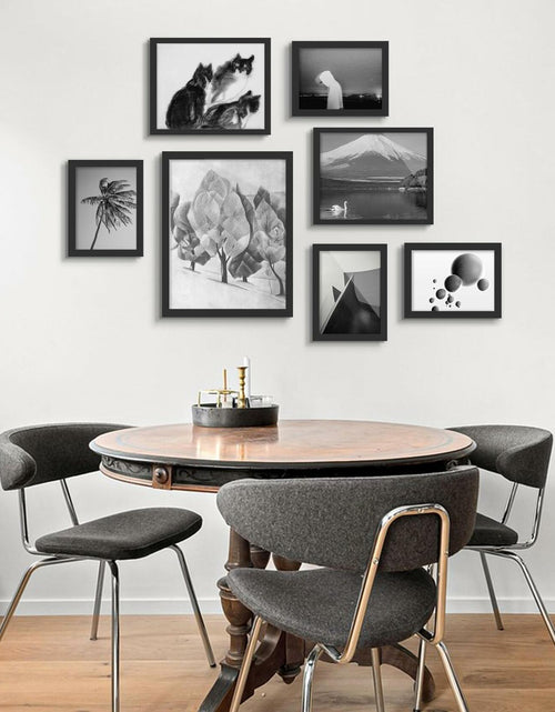 Load image into Gallery viewer, YiTanli Glass Collage Picture Frames 7 Pack Multi Sizes 11x14 8x10 5x7 Black
