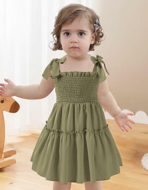 Load image into Gallery viewer, Neutocd Toddler Girls Sleeveless Summer Dress Solid Green Size 5-6 Years
