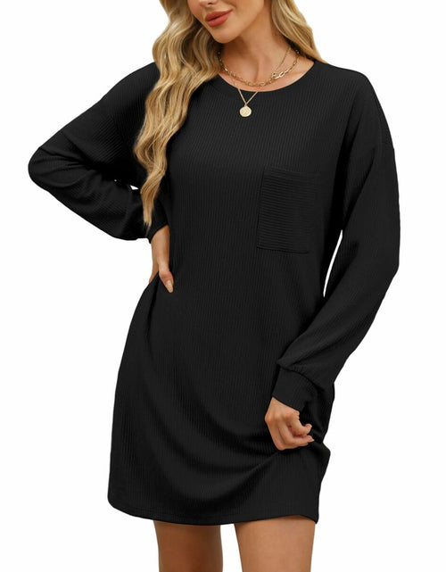 Load image into Gallery viewer, WIHOLL Women's Elegant Long Sleeve Mini Dress Khaki Size S
