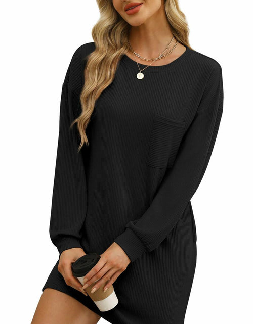 Load image into Gallery viewer, WIHOLL Women's Elegant Long Sleeve Mini Dress Khaki Size S
