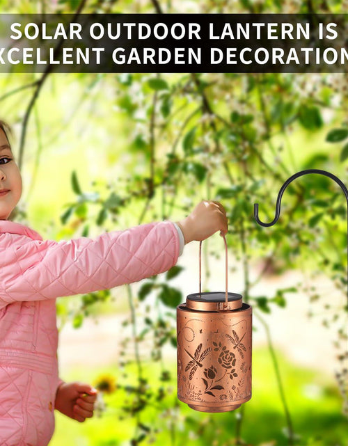 Load image into Gallery viewer, Tepaken 2 Pack Solar Lanterns Outdoor Waterproof Metal Hanging LED Mushroom
