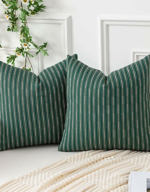 Load image into Gallery viewer, K KEVIN TEXTILE Boho Woven 18x18 Pillow Covers Set of 2 Dark Green
