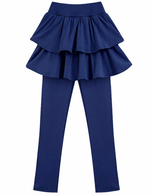 Load image into Gallery viewer, kdoikmu Girls School Uniform Leggings Skirt 2 Pack Black Navy 6-7Y
