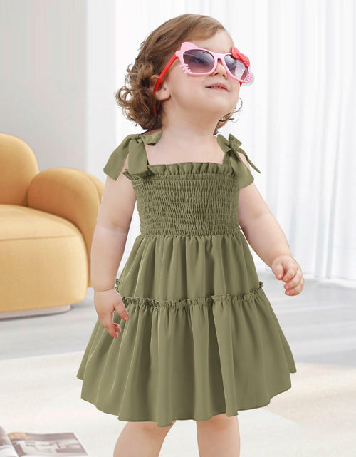 Load image into Gallery viewer, Neutocd Toddler Girls Sleeveless Summer Dress Solid Green Size 5-6 Years
