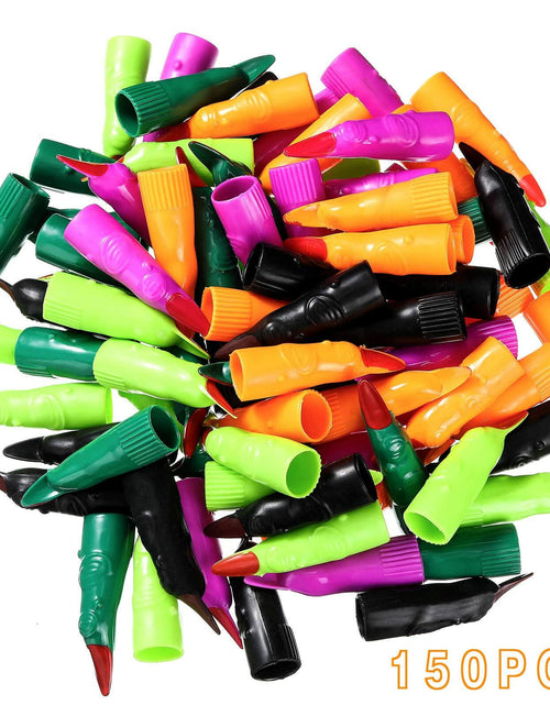 Load image into Gallery viewer, Sosation 150 Pcs Spooky Witch Fingers Fake Nails Black Halloween Gothic
