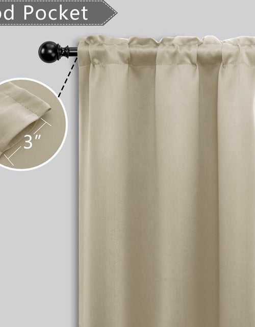Load image into Gallery viewer, Mrs.Naturall Biscotti Beige Blackout Curtains 34x36 Inch Set of 2 Panels
