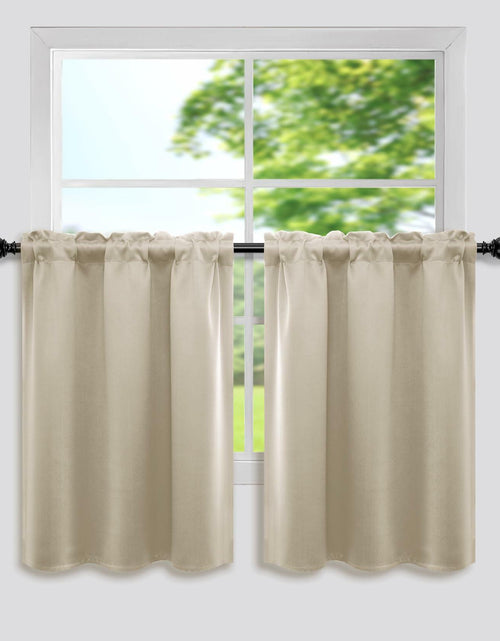 Load image into Gallery viewer, Mrs.Naturall Biscotti Beige Blackout Curtains 34x36 Inch Set of 2 Panels
