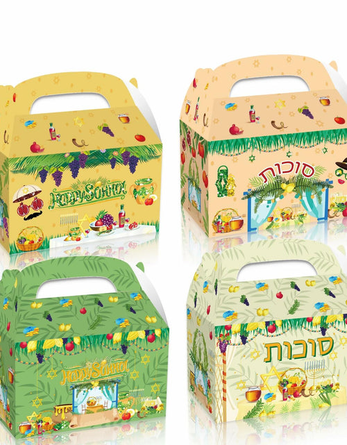 Load image into Gallery viewer, LOONELO Sukkot Party Favor Boxes 12pcs Green Cardstock Gift Bags with Handles

