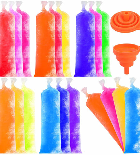 FEBSNOW 160 Disposable Ice Lolly Bags Popsicle Mold Clear 4x12 Inch with Funnel