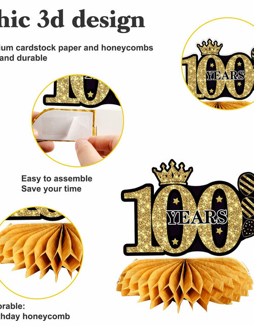 Load image into Gallery viewer, Juesly 50th Birthday Decorations 24PCS Rose Gold Banner Balloons Honeycomb
