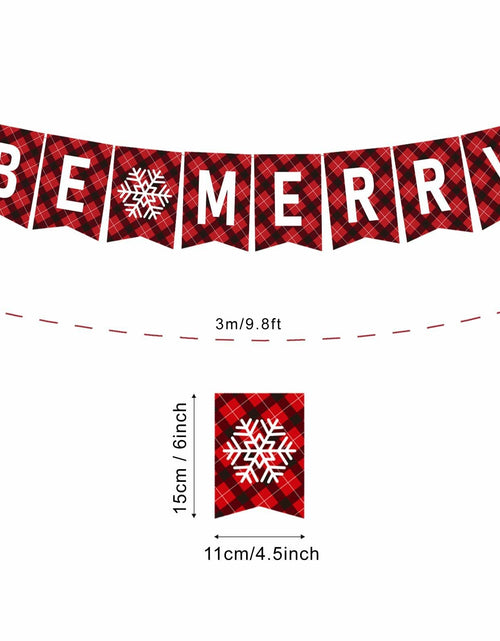 Load image into Gallery viewer, DONCIDAY Merry Christmas Banner Glitter Holiday Party Decorations RED
