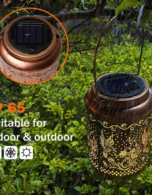 Load image into Gallery viewer, MEWOOCUE Solar Waterproof Hummingbird Lantern Outdoor Garden Decor 12x18 Rose

