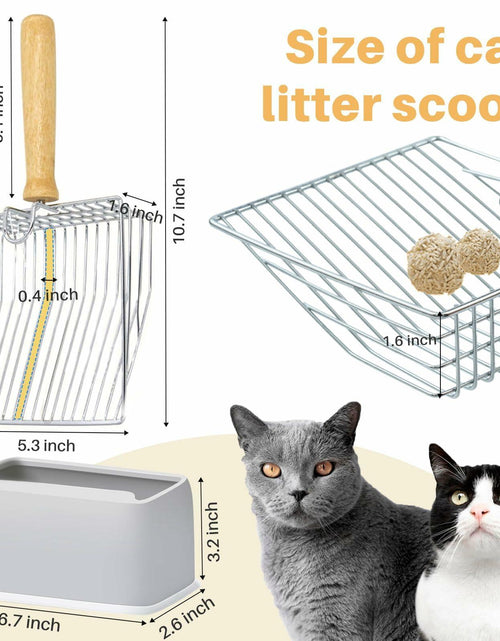 Load image into Gallery viewer, Thirdream Stainless Steel Cat Litter Scoop with Wood Grip Heavy Duty
