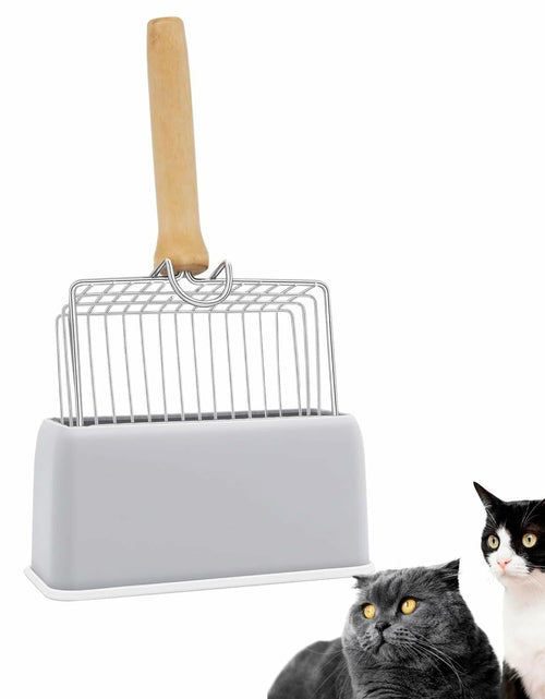 Load image into Gallery viewer, Thirdream Stainless Steel Cat Litter Scoop with Wood Grip Heavy Duty

