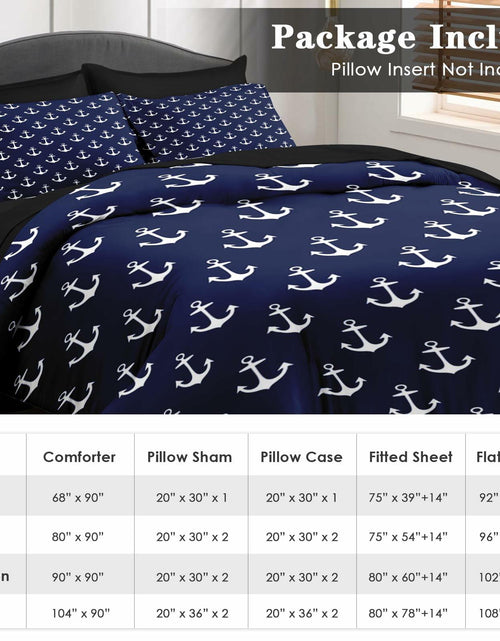 Load image into Gallery viewer, Pamnest Twin Comforter Set Nautical Navy Blue 5 Pcs Bedding Size Twin
