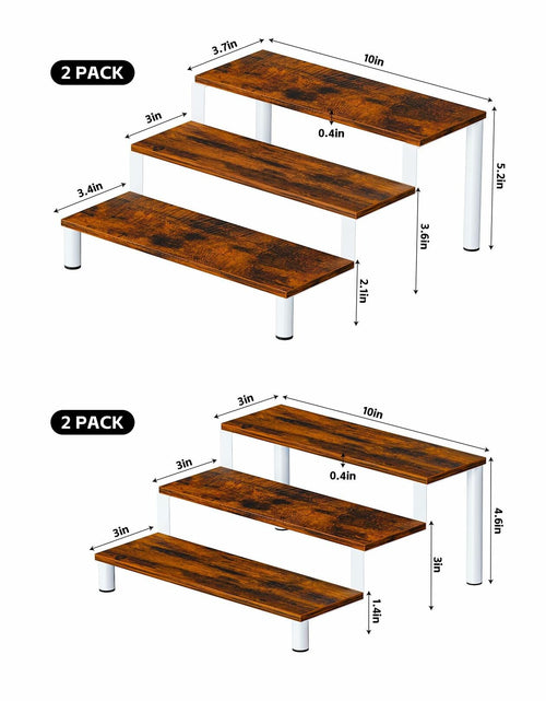 Load image into Gallery viewer, MIMIyasha 3 Tier Wooden Display Stand Riser Organizer White 4 pcs

