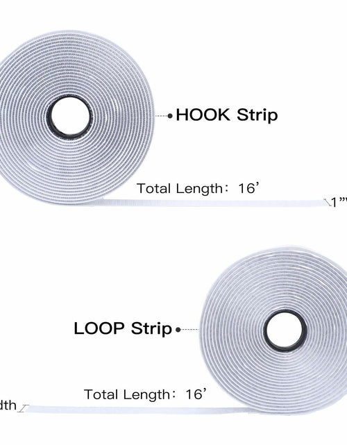 Load image into Gallery viewer, BQS 1" Self Adhesive Hook and Loop Tape 16ft Black Sticky Back Fastener
