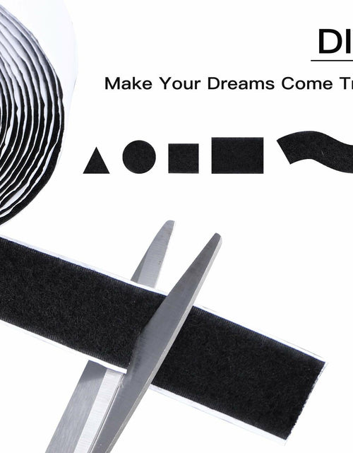 Load image into Gallery viewer, BQS 1" Self Adhesive Hook and Loop Tape 16ft Black Sticky Back Fastener
