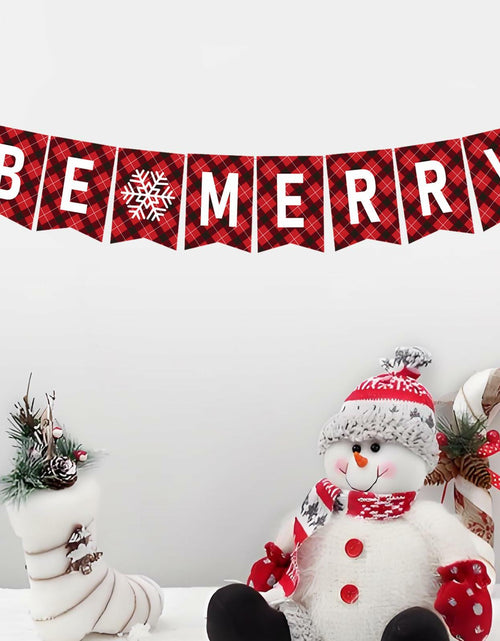Load image into Gallery viewer, DONCIDAY Merry Christmas Banner Glitter Holiday Party Decorations RED
