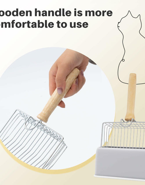 Load image into Gallery viewer, Thirdream Stainless Steel Cat Litter Scoop with Wood Grip Heavy Duty
