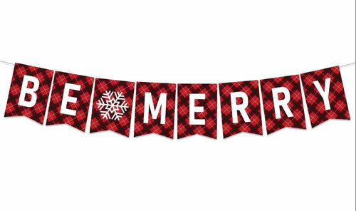 Load image into Gallery viewer, DONCIDAY Merry Christmas Banner Glitter Holiday Party Decorations RED
