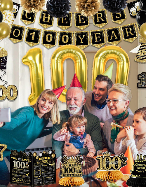 Load image into Gallery viewer, Juesly 50th Birthday Decorations 24PCS Rose Gold Banner Balloons Honeycomb
