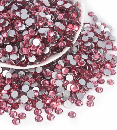Blinginbox Glass Flatback Rhinestones Crystal Round Gems Rose SS20 1440pcs