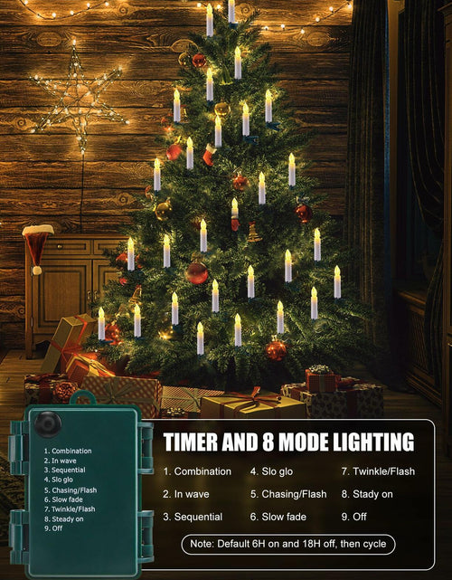 Load image into Gallery viewer, Minetom 50LED Battery Operated Christmas Tree Candles Warm White 48FT 8 Modes
